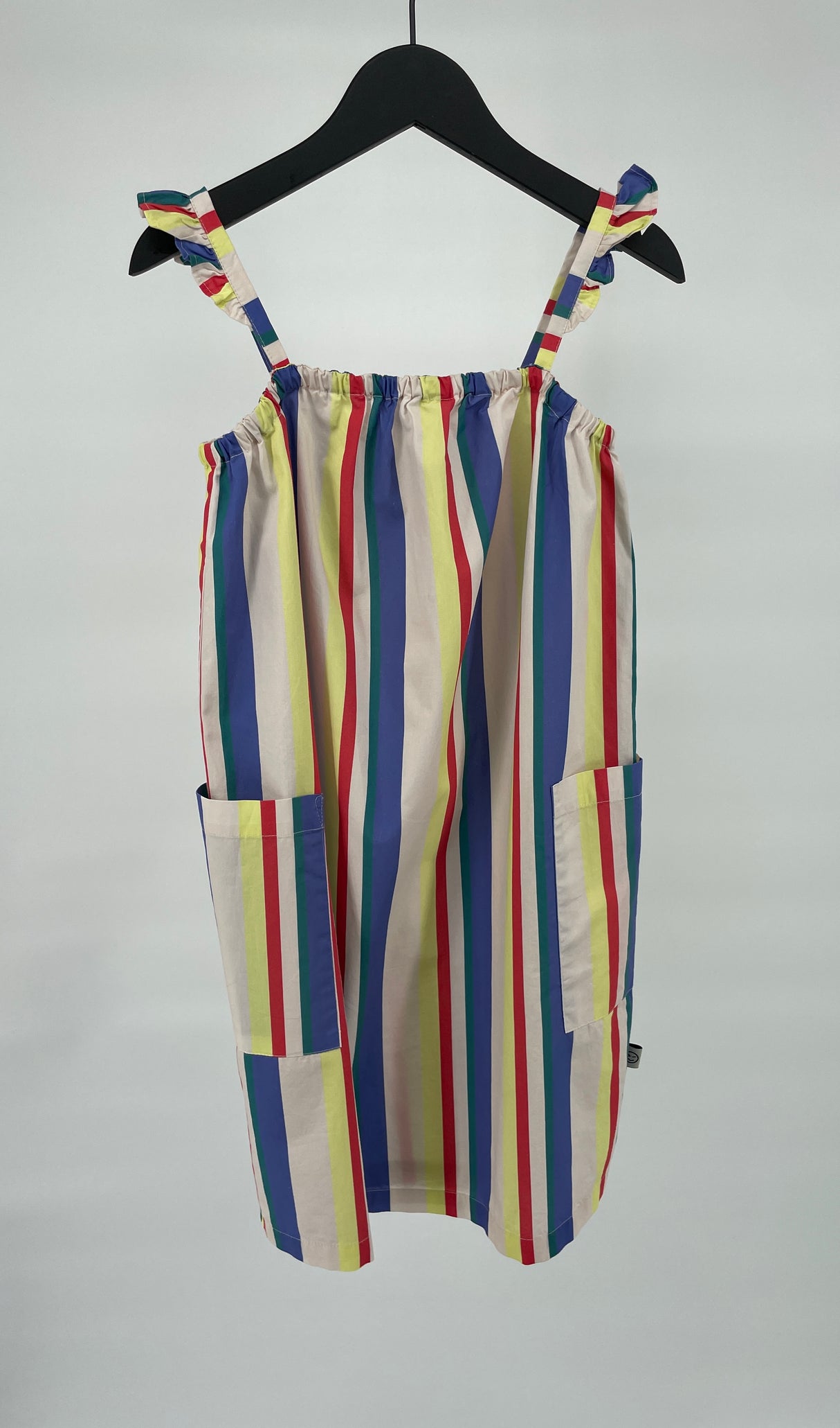 Jurk Mouwloos Beige Multi Color Strepen