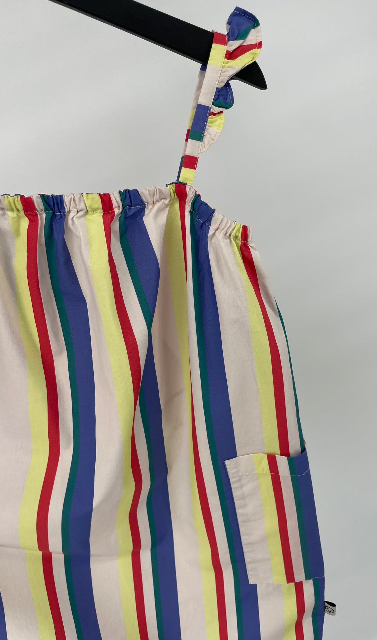 Jurk Mouwloos Beige Multi Color Strepen