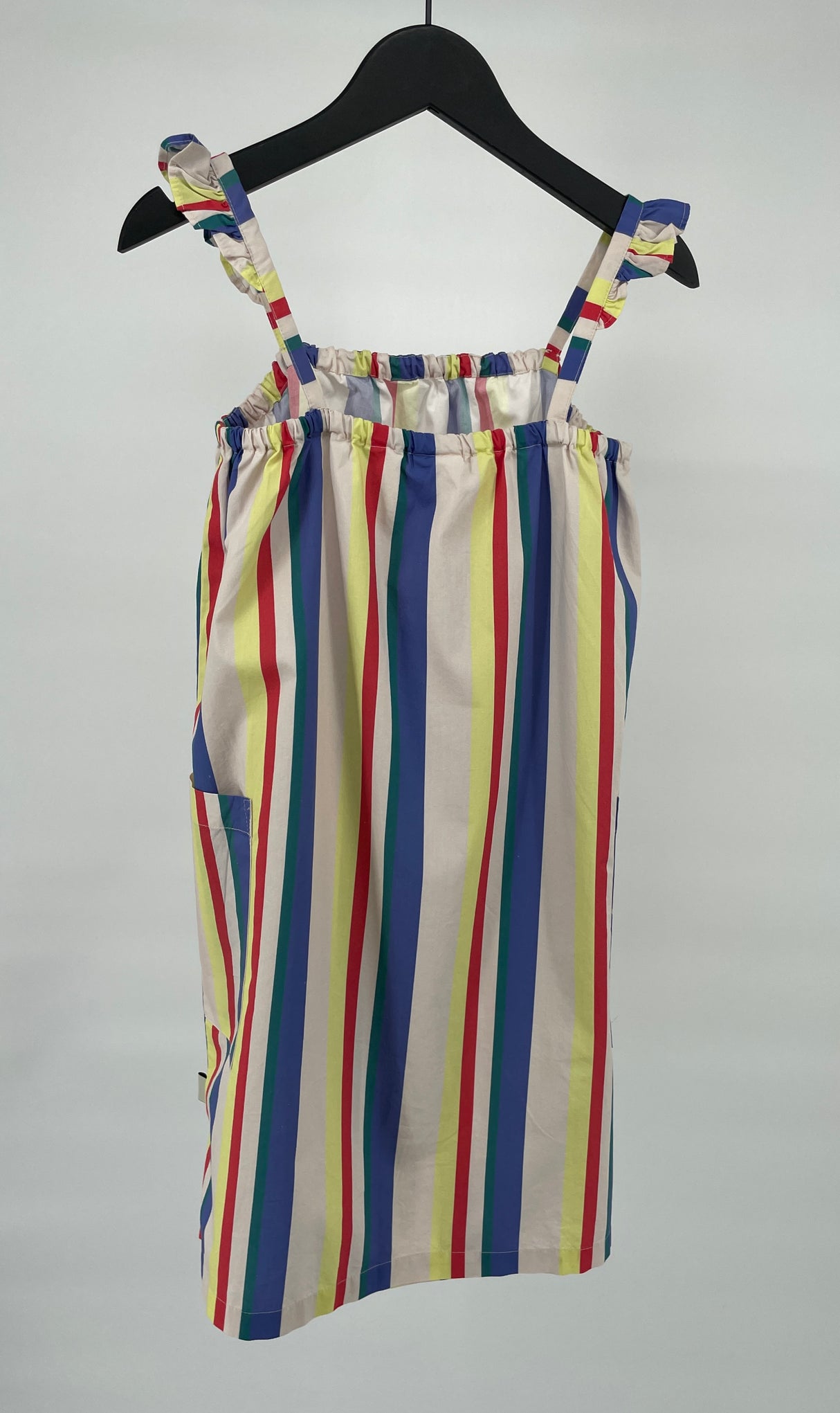 Jurk Mouwloos Beige Multi Color Strepen