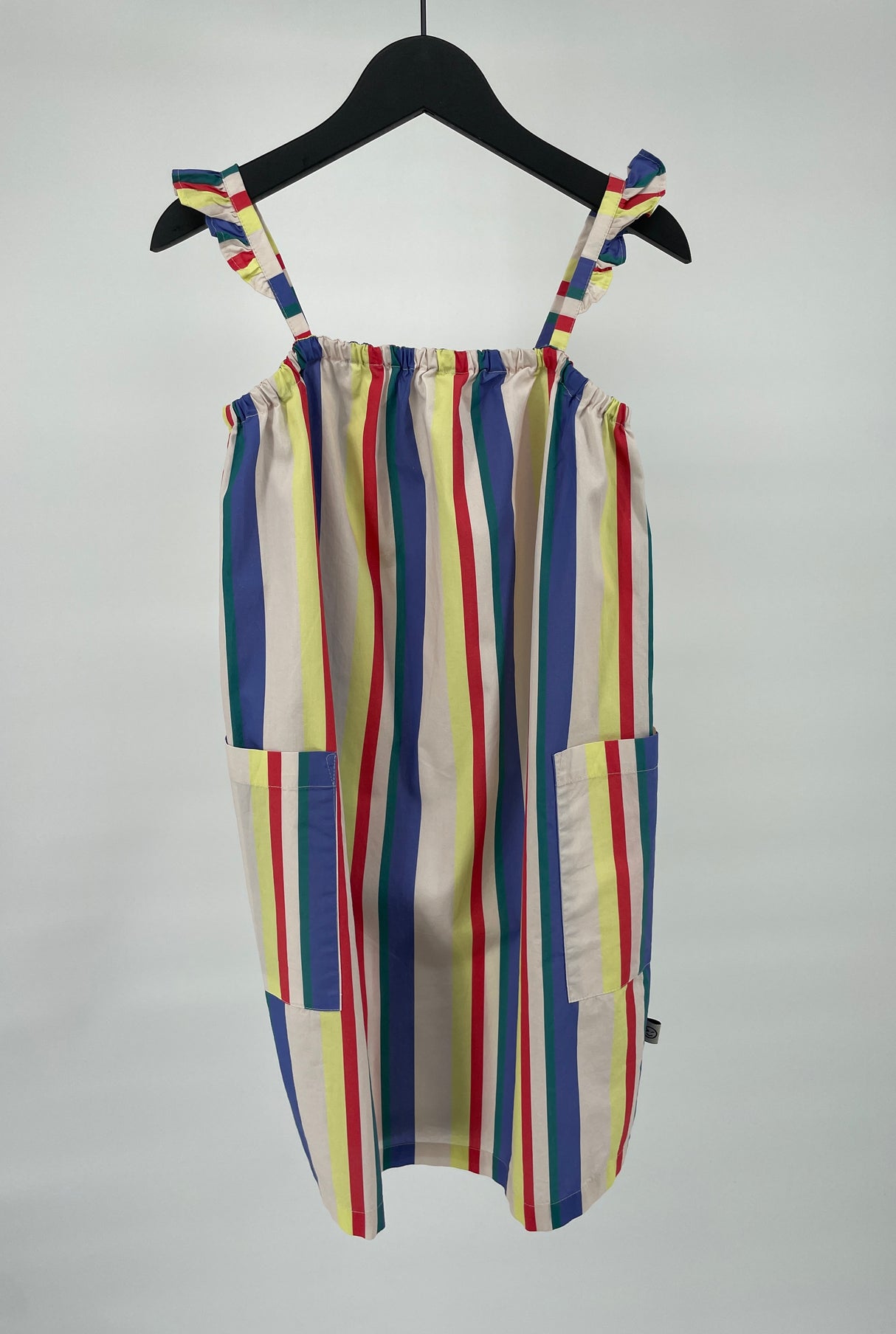 Jurk Mouwloos Beige Multi Color Strepen