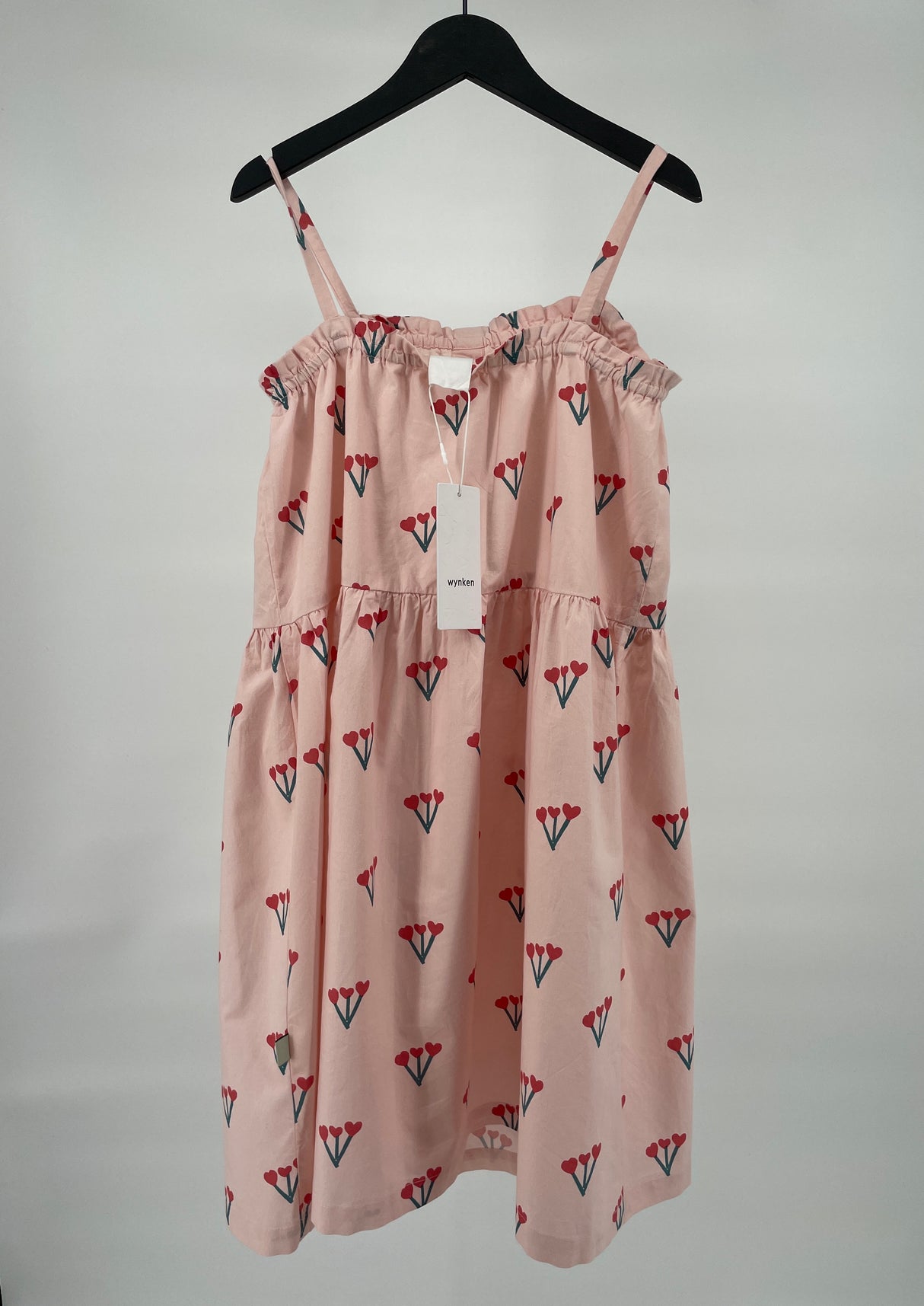 Jurk Mouwloos Roze Hartjes Bloemen Maat 140