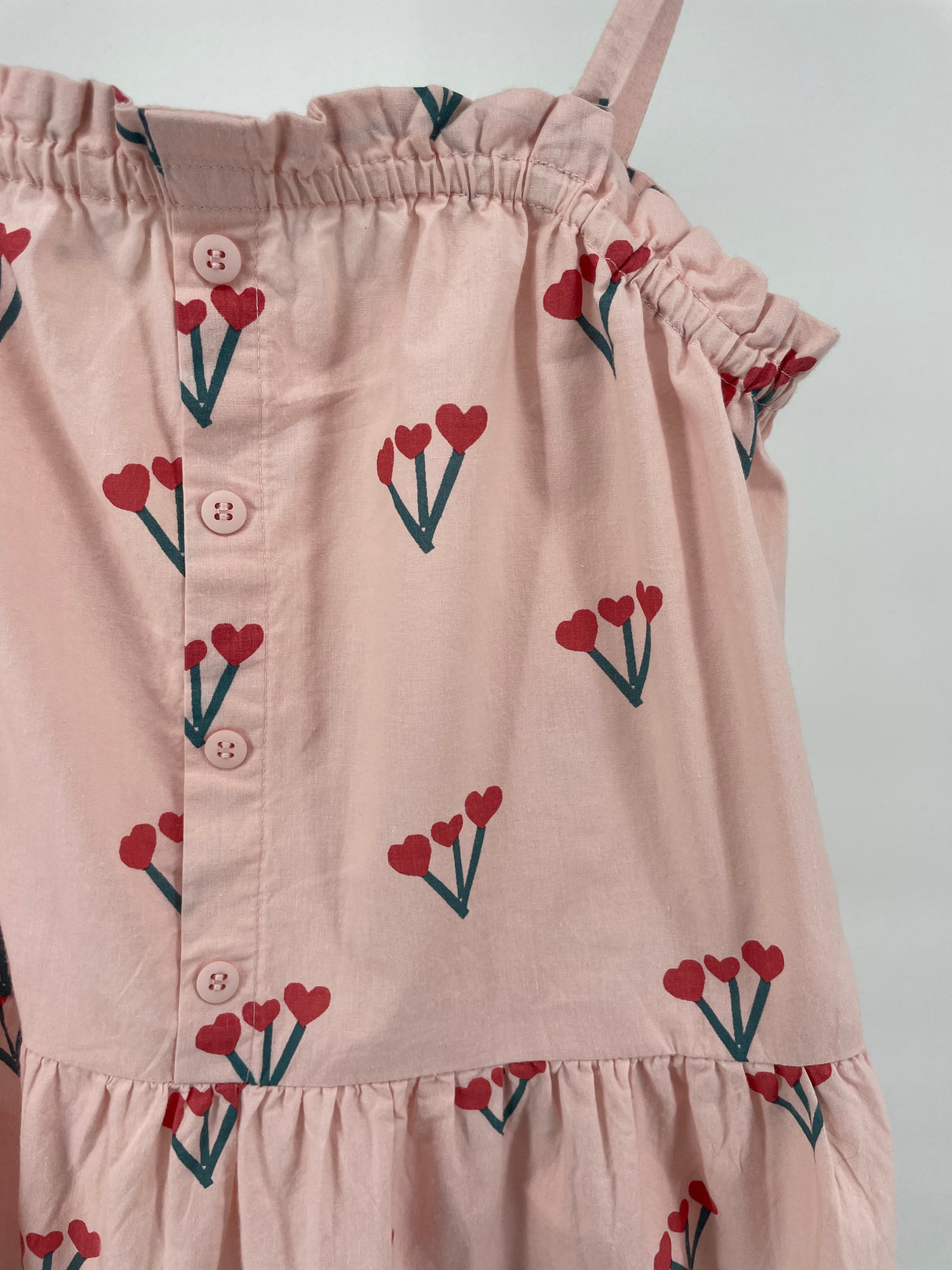 Jurk Mouwloos Roze Hartjes Bloemen Maat 140