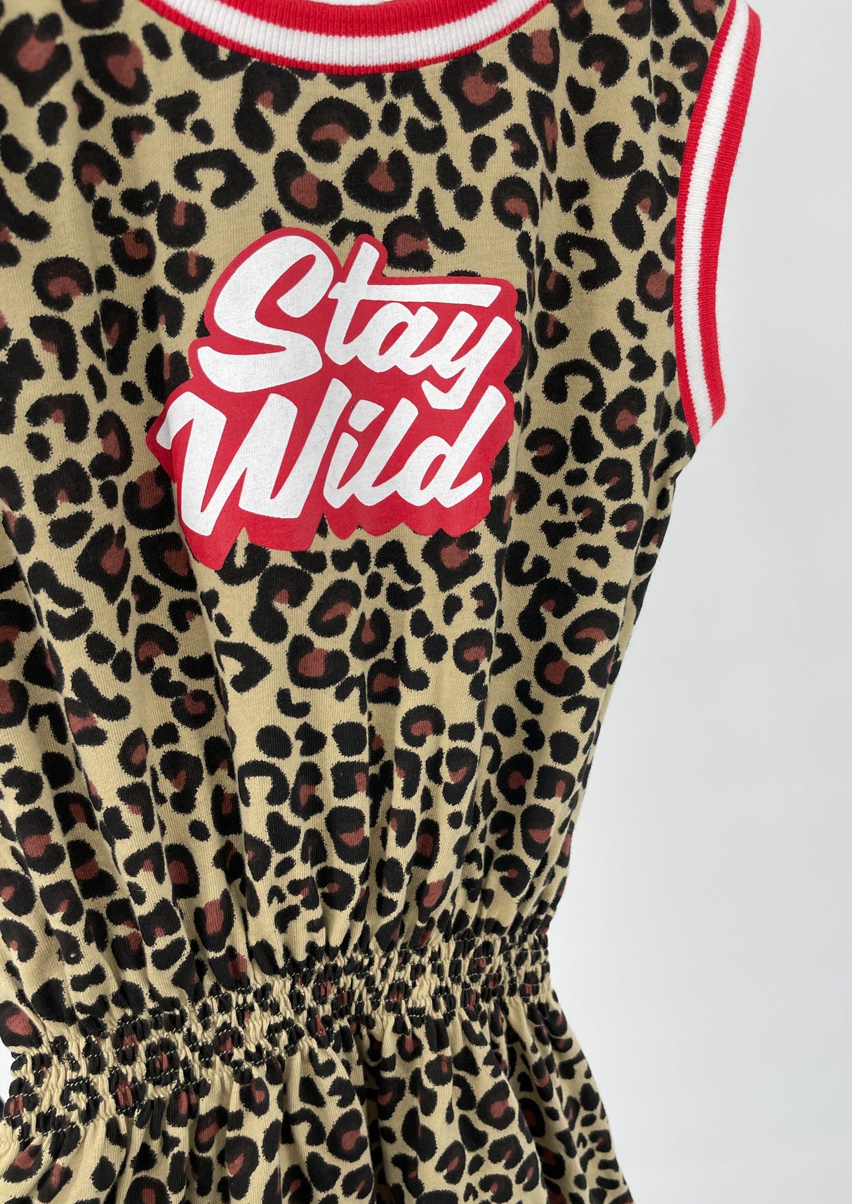 Jurk Bruin Mouwloos Luipaard Print Stay Wild Maat 110