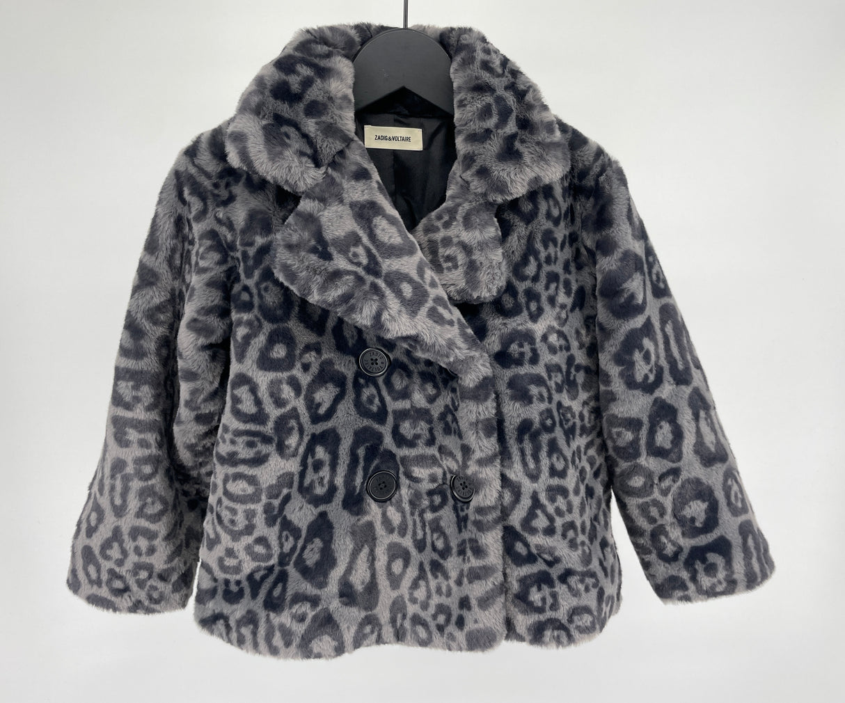 Jas Grijs Luipaard Faux Fur Maat 110