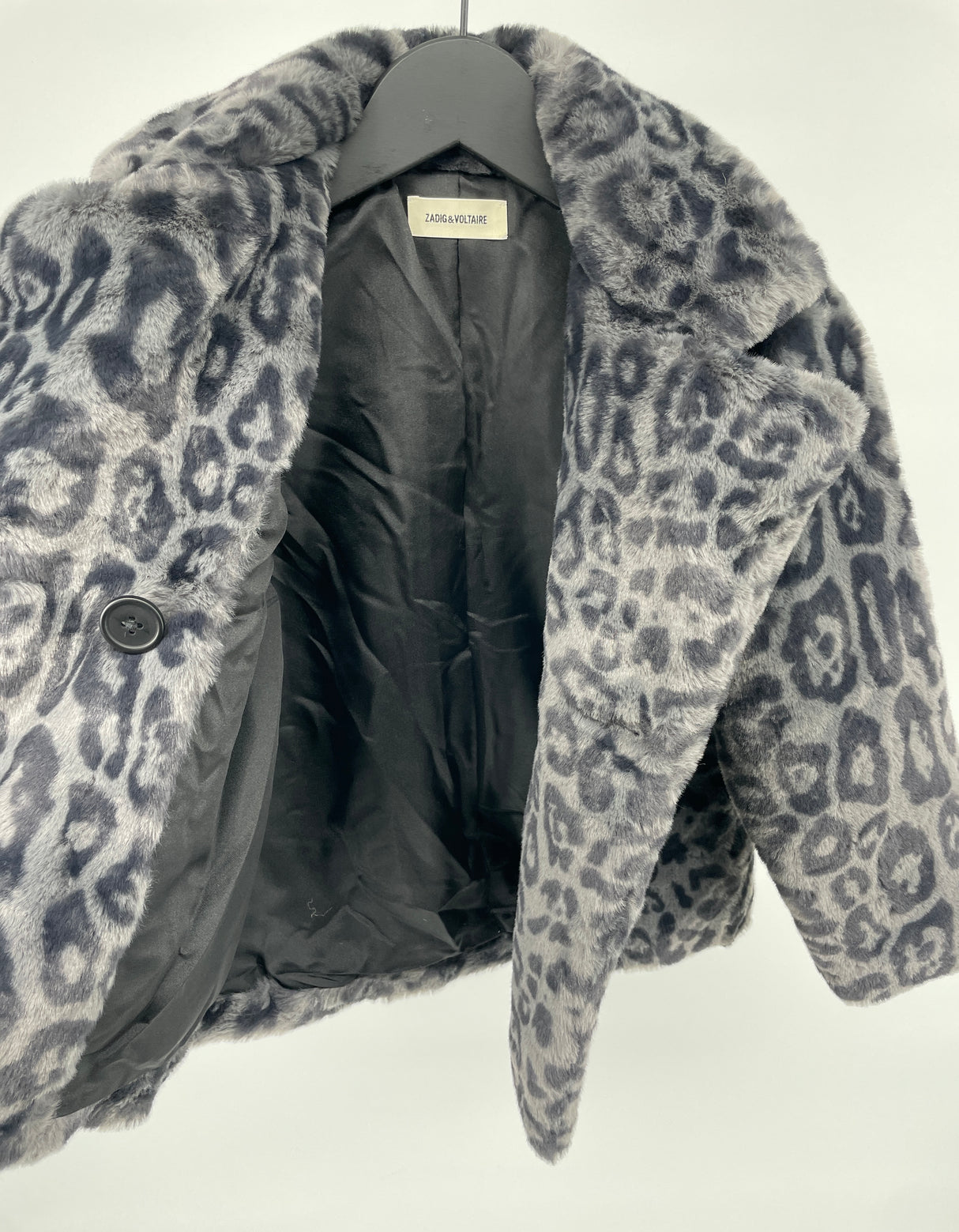 Jas Grijs Luipaard Faux Fur Maat 110