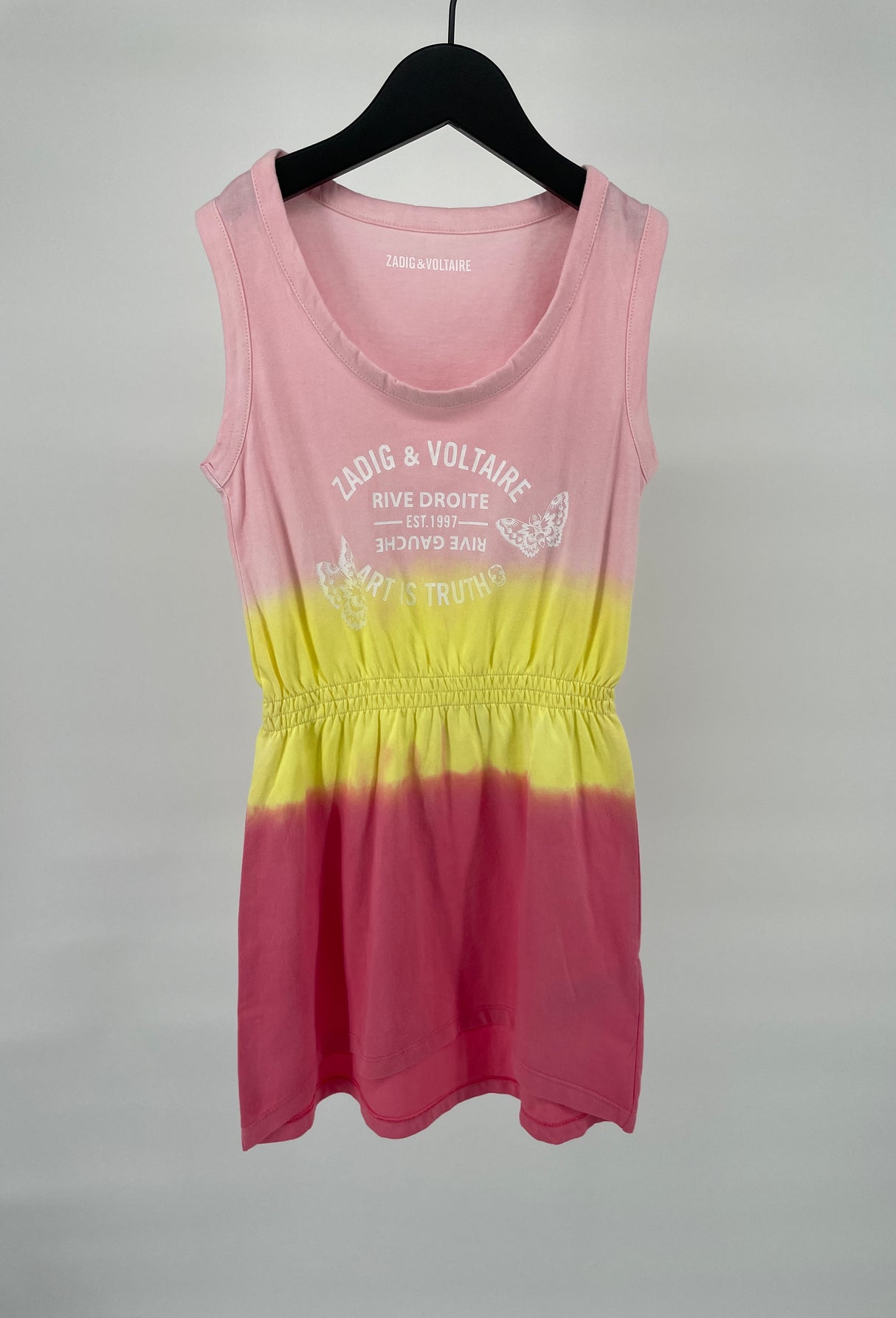 Jurk Mouwloos Roze Geel Maat 116