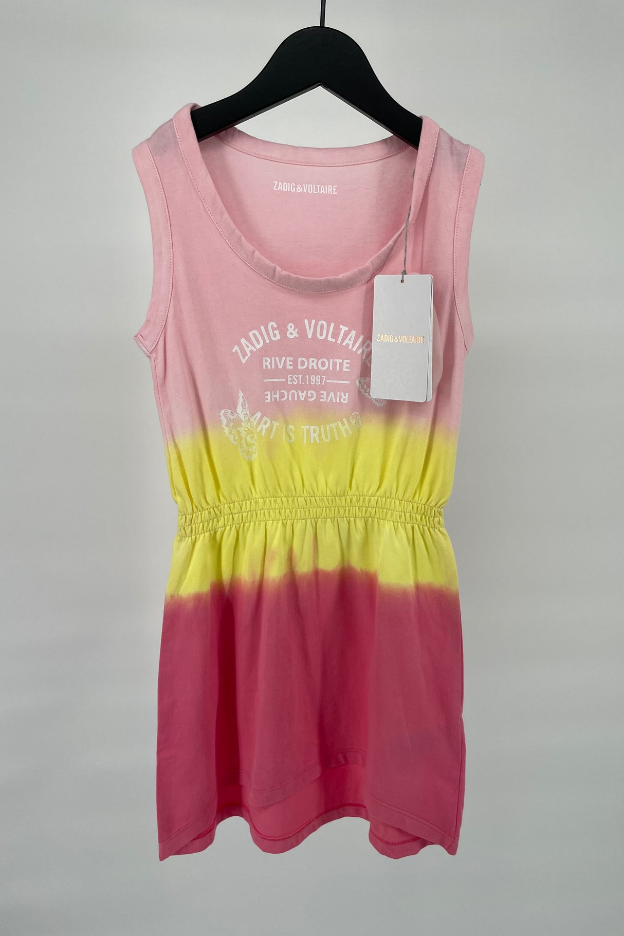 Jurk Mouwloos Roze Geel Maat 116