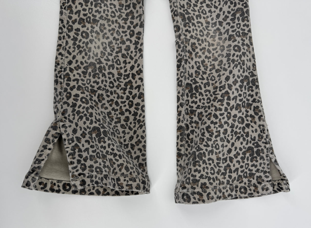 Jeans Beige Bruin Luipaard Flared Maat 122