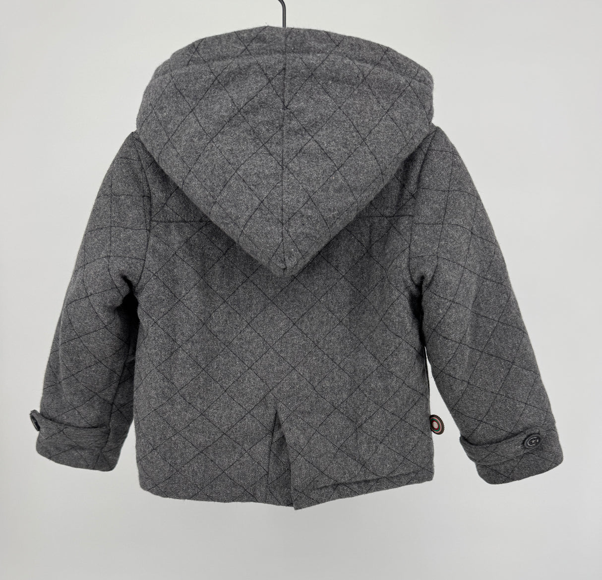 Winterjas Grijs Wol Patchwork Maat 98 / 104
