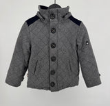 Winterjas Grijs Wol Patchwork Maat 98 / 104