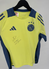 Ajax Voetbalshirt Adidas Geel met Handtekening Donny van de Beek Maat 146 / 152