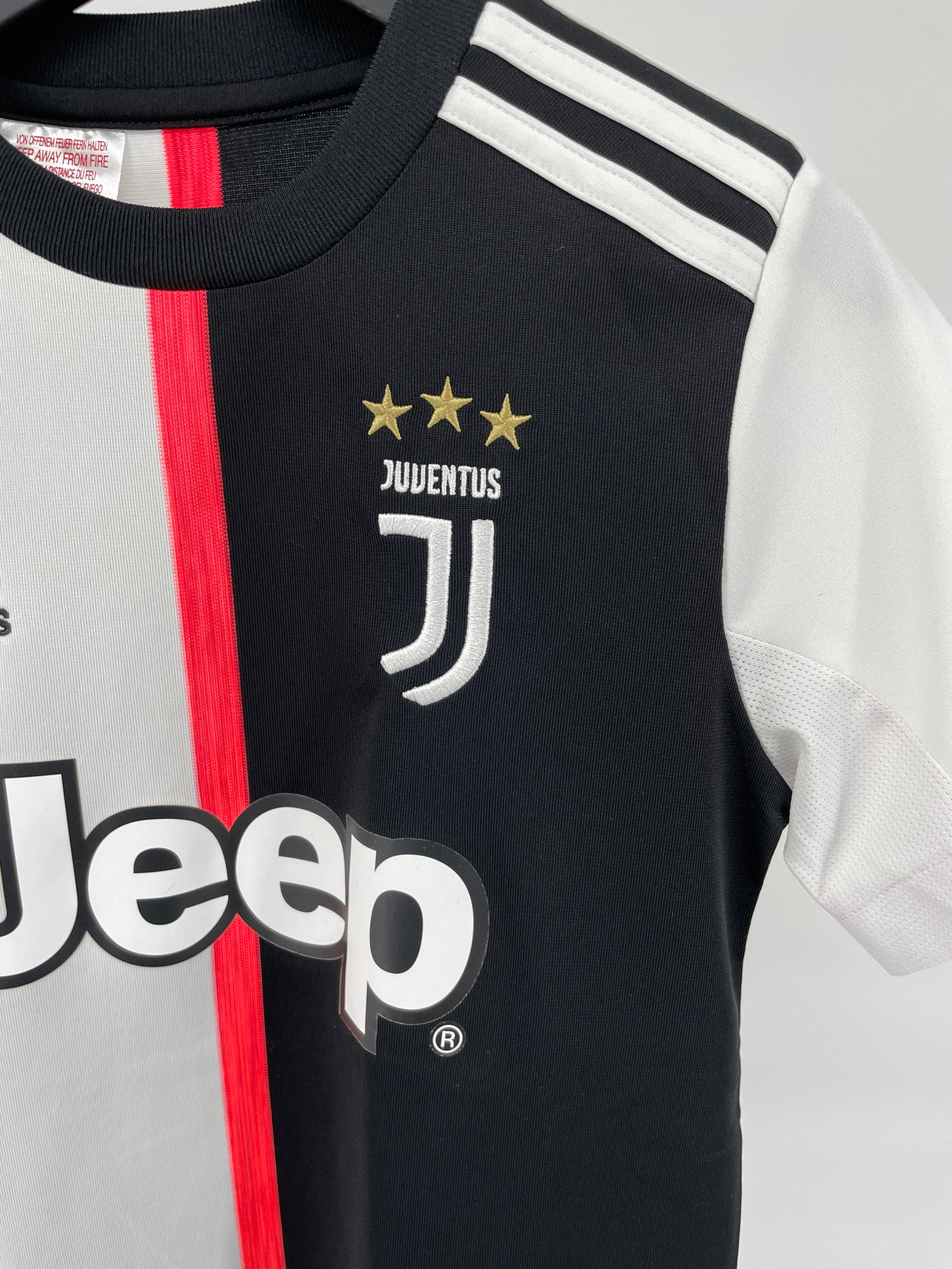 Juventus Voetbal Thuisshirt 19-20 Wit Zwart Maat 140