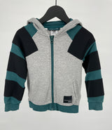 Vest Capuchon Grijs Groen Zwart Maat 116