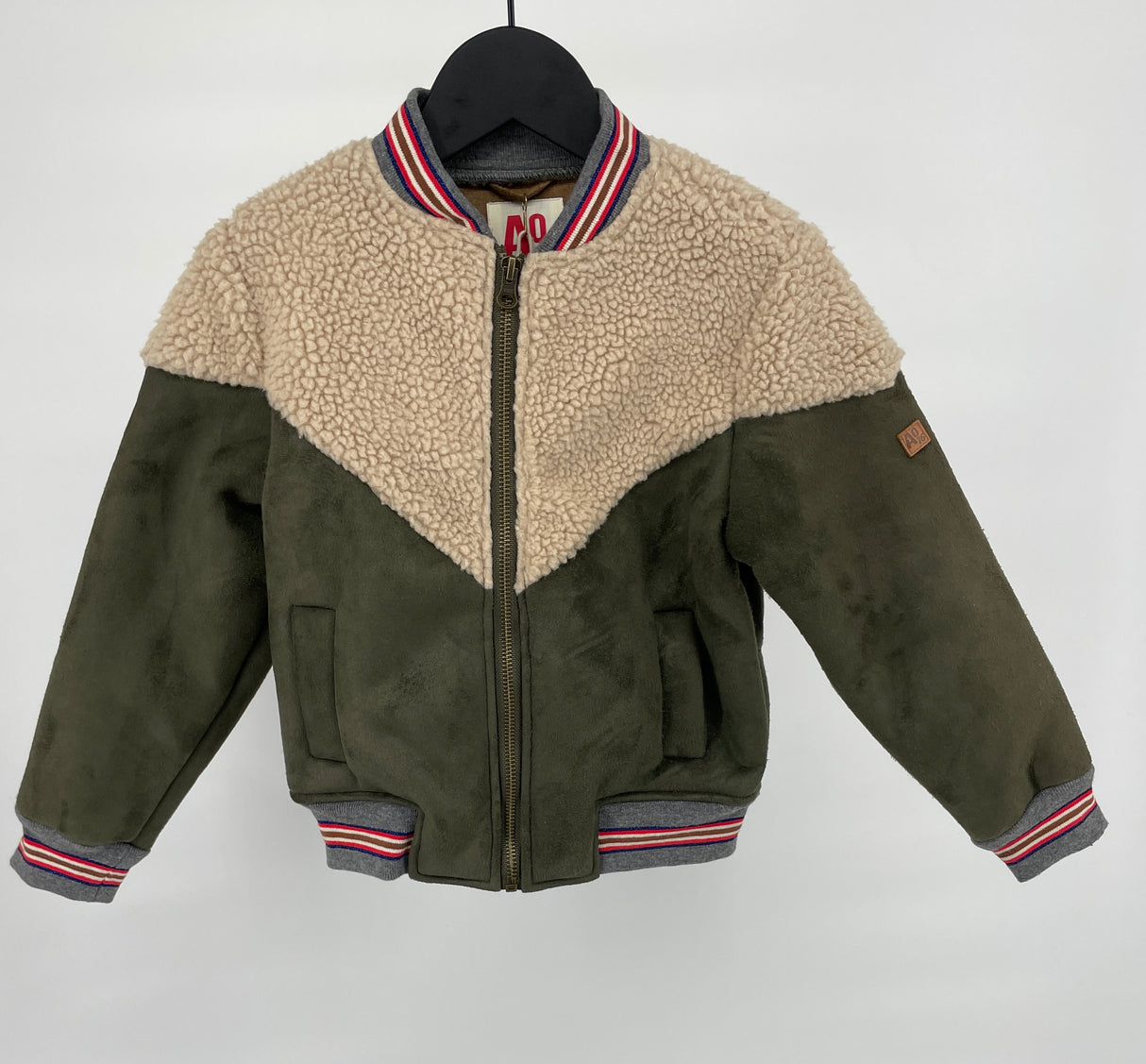 Jas Bomber Groen Beige Teddy