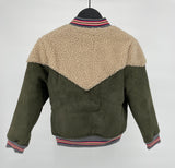 Jas Bomber Groen Beige Teddy