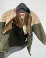 Jas Bomber Groen Beige Teddy