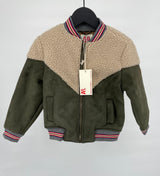 Jas Bomber Groen Beige Teddy