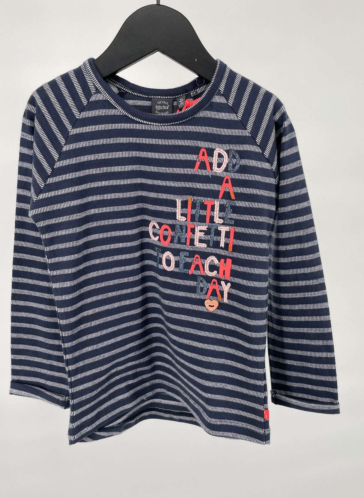 Longsleeve Donkerblauw Gestreept Maat 92