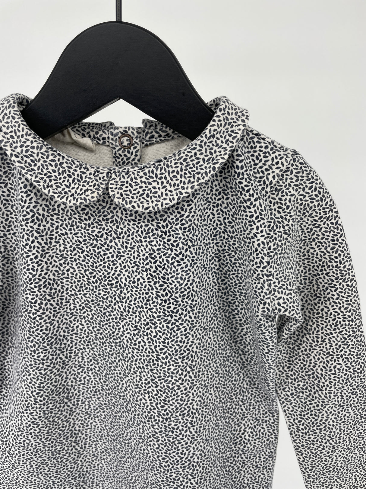 Longsleeve Beige Print Peter Pan Kraag Maat 92 / 98