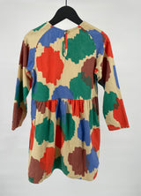 Jurk Lange Mouwen Beige Multi Color 'Spots' Maat 116 / 122