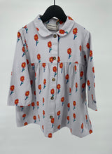 Jurk Grijs Lange Mouw Bloemetjes Print Maat 92 / 98