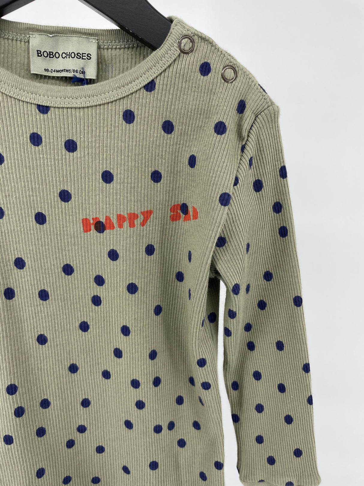Longsleeve Groen Confetti Rib Maat 86 / 92