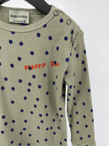 Longsleeve Groen Confetti Rib Maat 86 / 92