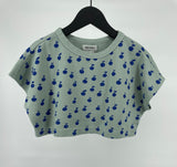 Crop Top Groen Blauw Appels Maat 116 / 122