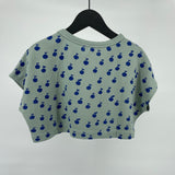 Crop Top Groen Blauw Appels Maat 116 / 122