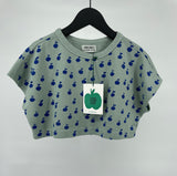 Crop Top Groen Blauw Appels Maat 116 / 122
