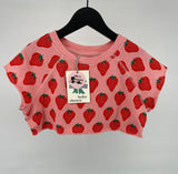 Cropped Top Roze Aardbeien