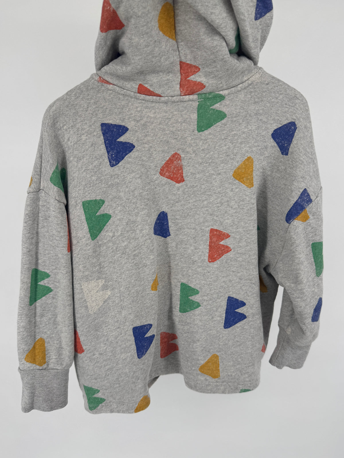 Vest Capuchon Grijs Multi Color Vormen Print Maat 116 / 122