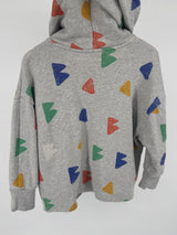 Vest Capuchon Grijs Multi Color Vormen Print Maat 116 / 122