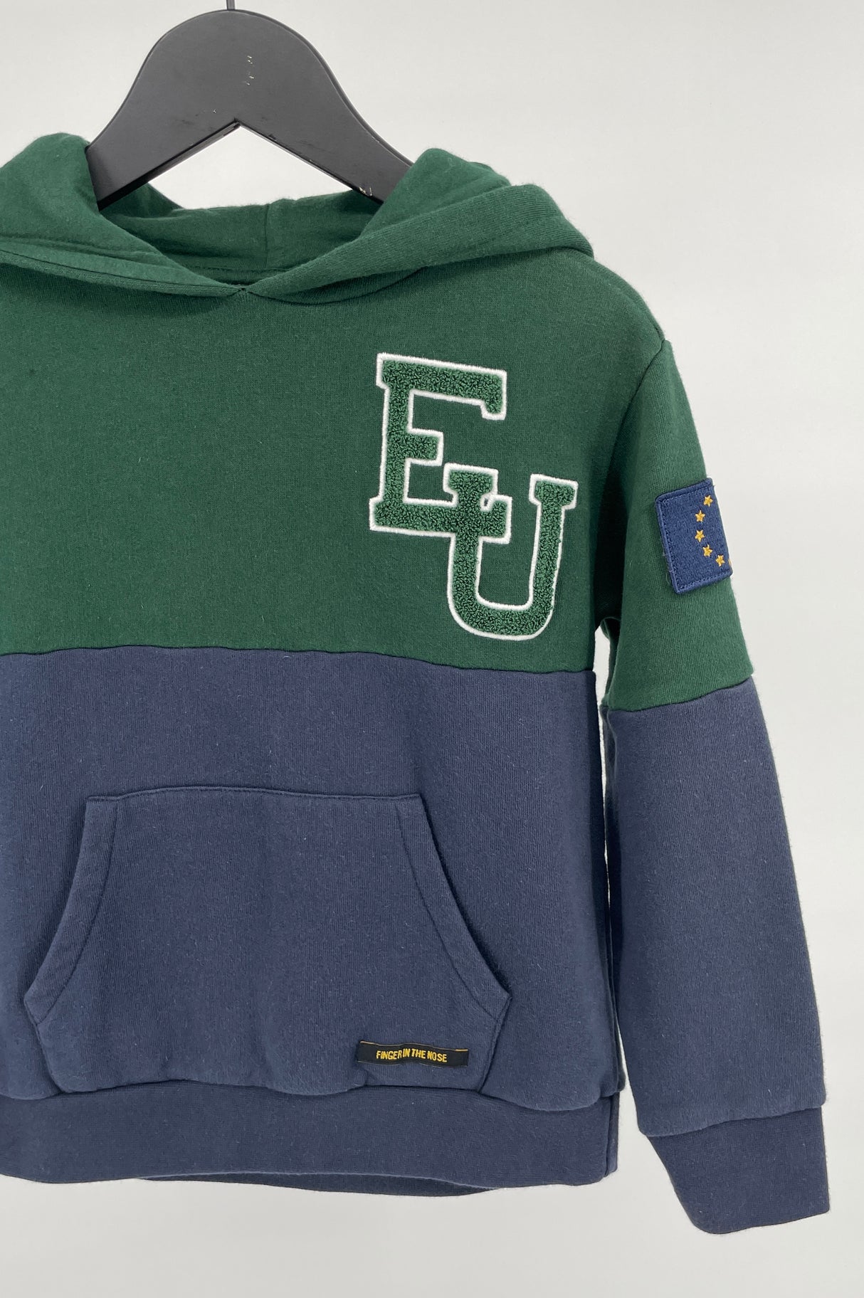 Hoodie Capuchon Groen Donkerblauw EU Maat 122