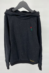 Hoodie Zwart met Roos Maat 122
