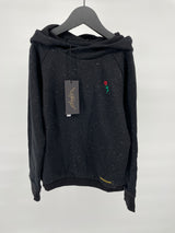 Hoodie Zwart met Roos Maat 122