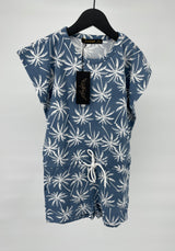 Jumpsuit Kort Blauw Palmbomen Print