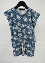 Jumpsuit Kort Blauw Palmbomen Print