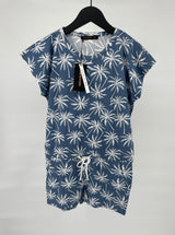 Jumpsuit Kort Blauw Palmbomen Print