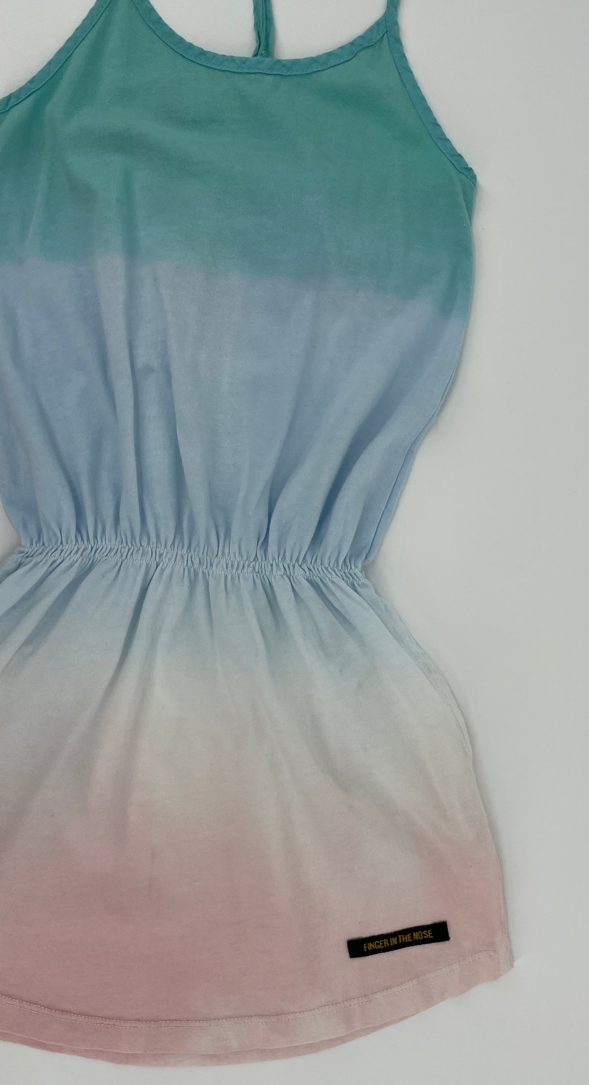Jurk Tanktop Multi Color Dip Dye Groen Blauw Roze