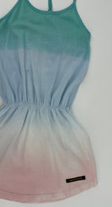 Jurk Tanktop Multi Color Dip Dye Groen Blauw Roze