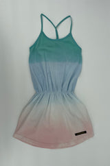 Jurk Tanktop Multi Color Dip Dye Groen Blauw Roze