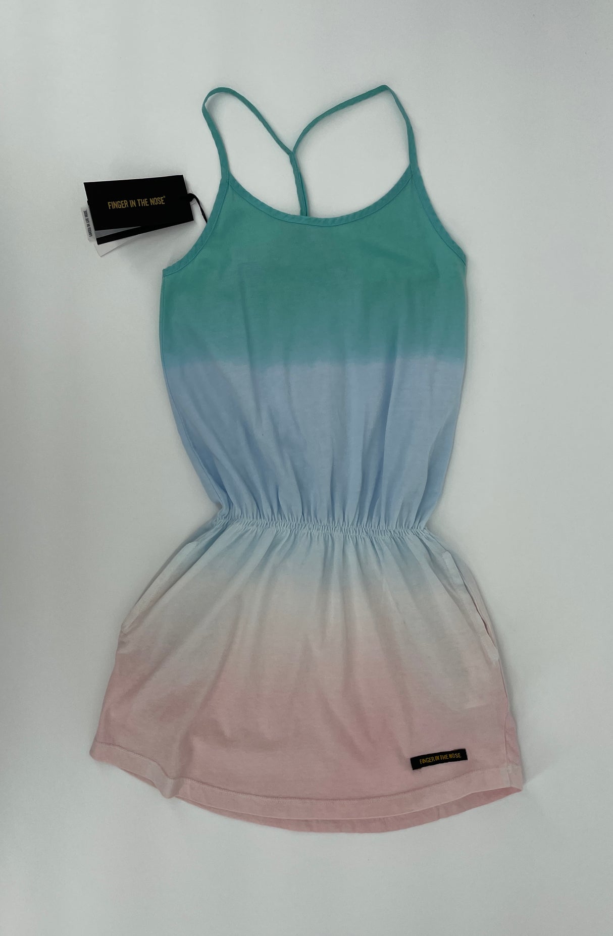 Jurk Tanktop Multi Color Dip Dye Groen Blauw Roze