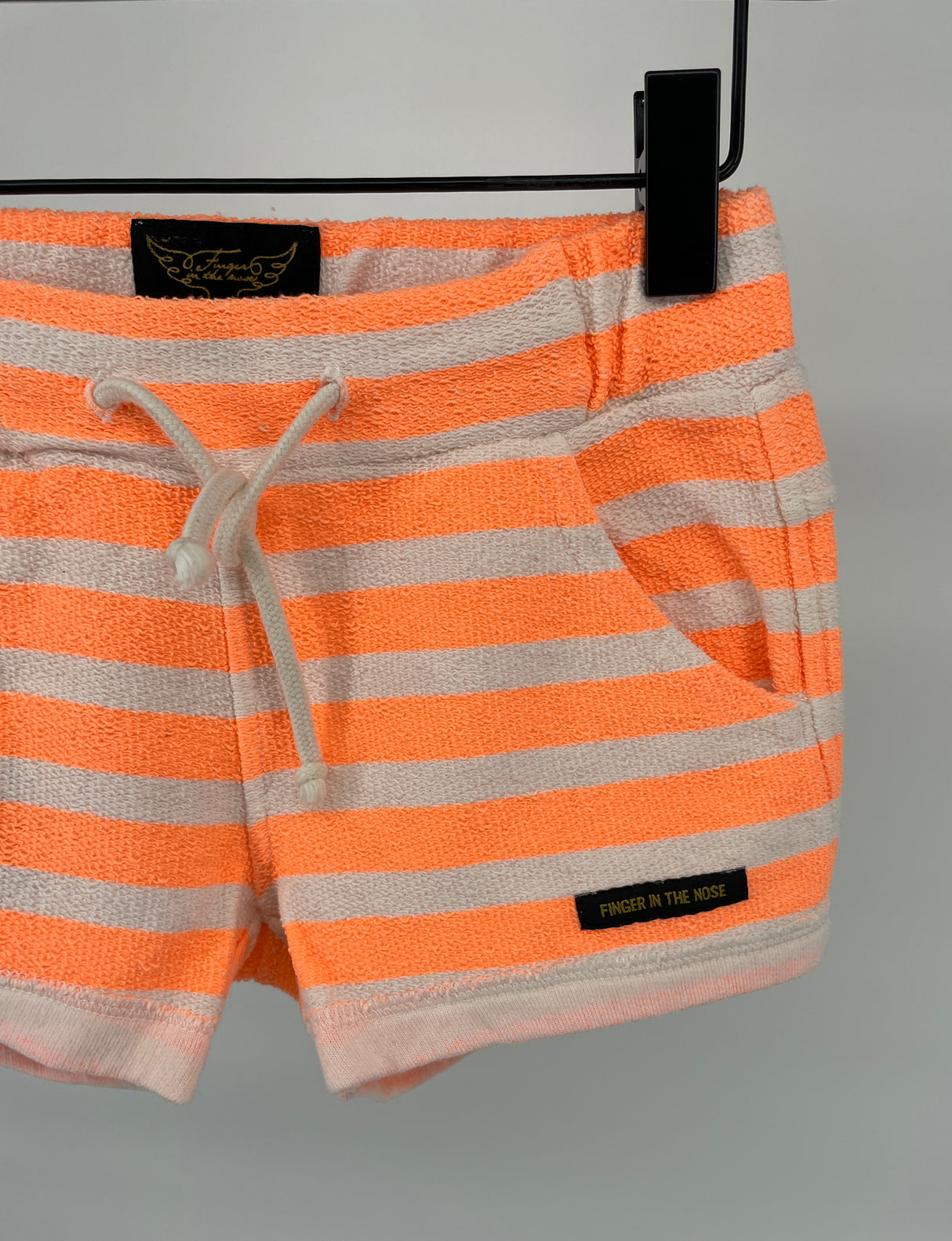 Korte Broek Fluor Oranje Wit Gestreept