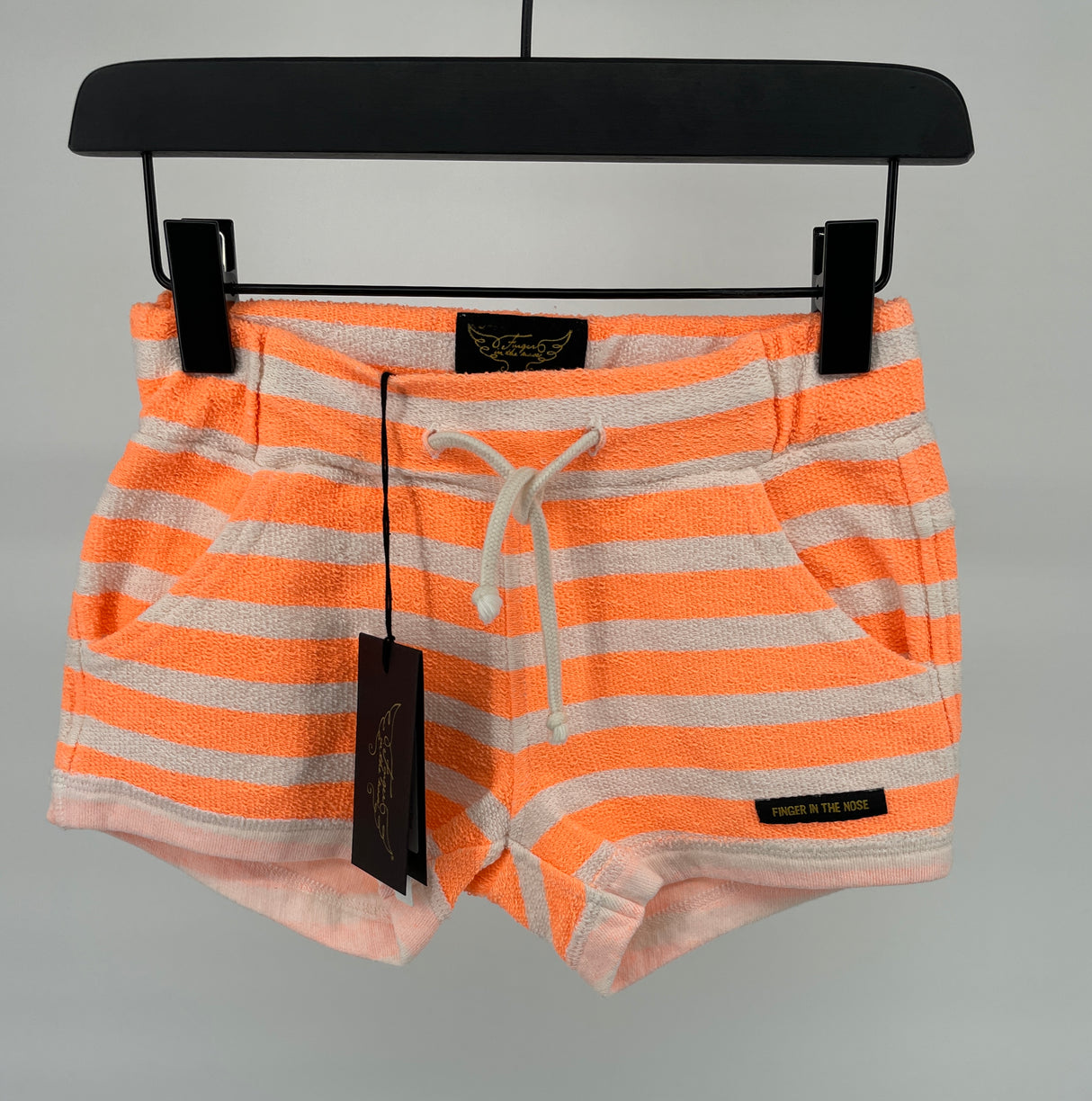 Korte Broek Fluor Oranje Wit Gestreept