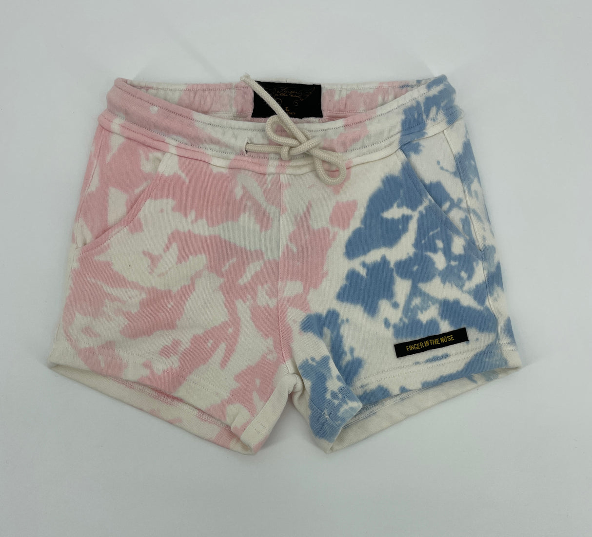 Korte Broek Beige Roze Blauw Tie Dye Maat 122