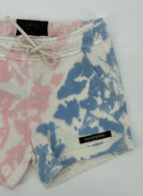 Korte Broek Beige Roze Blauw Tie Dye Maat 122