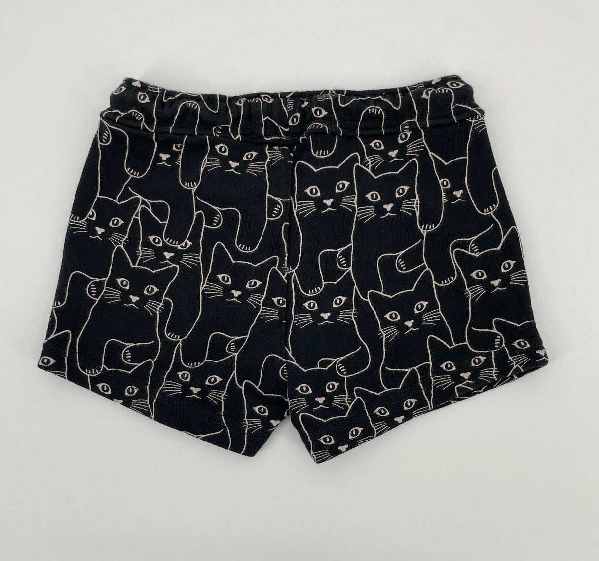 Korte Broek Zwart met Katten Print