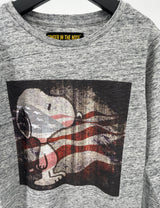 Longsleeve Grijs Snoopy Amerikaanse Vlag