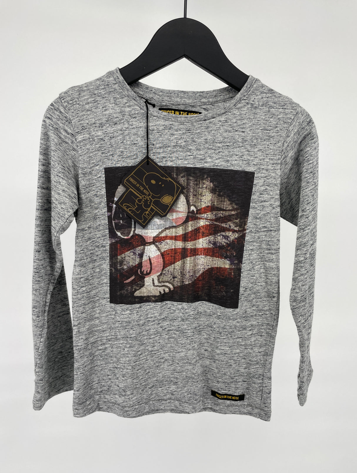 Longsleeve Grijs Snoopy Amerikaanse Vlag